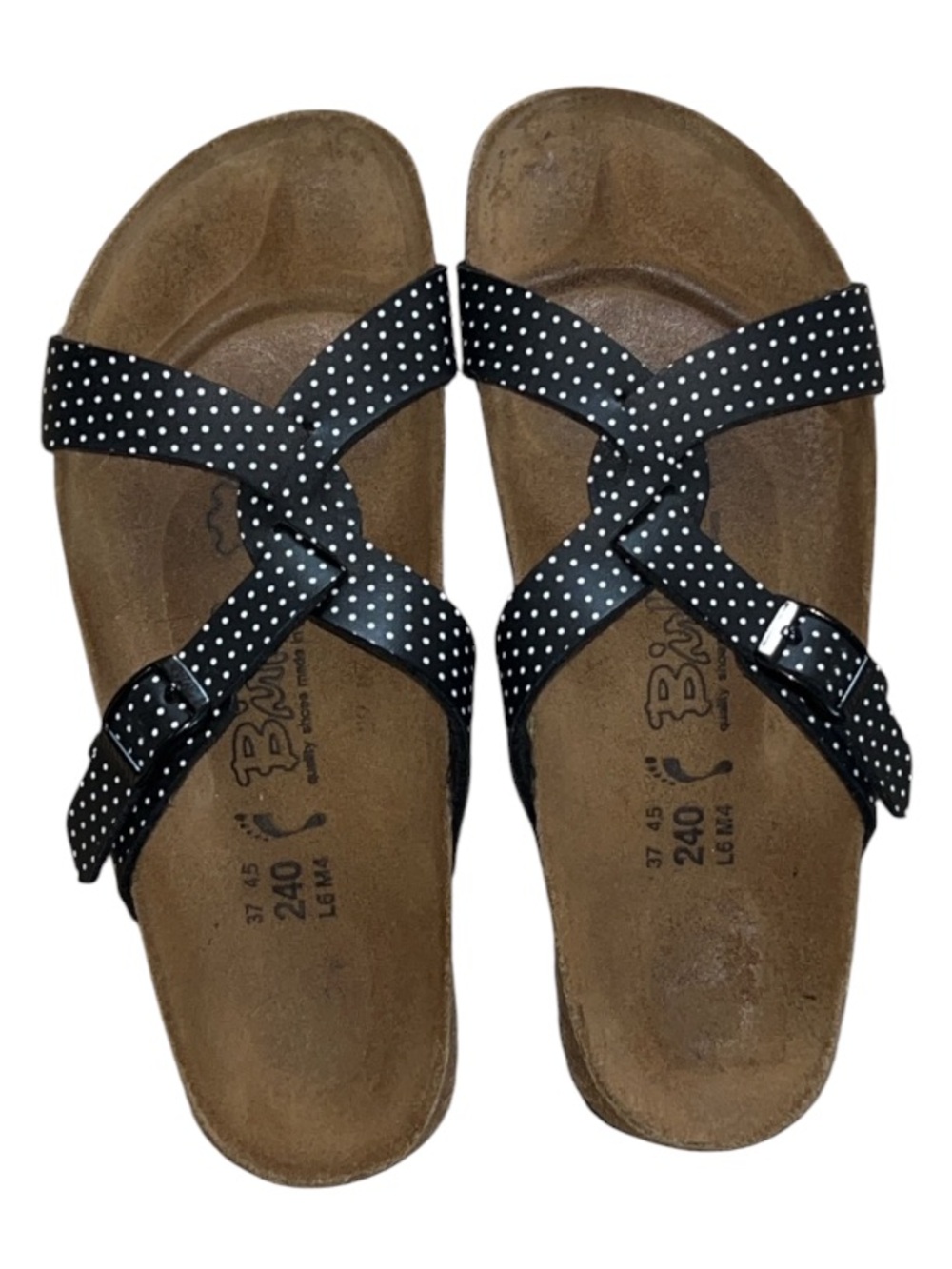 Birkenstock Birki’s Polka Dot Black and White Sandals Size 6 women’s